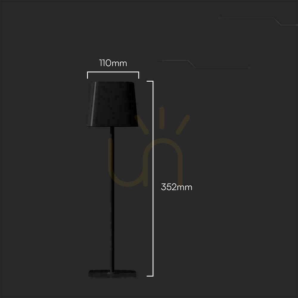 Utsikt V-TAC 5W CCT LED Solar nattduksbordslampa 35cm USB-C laddning dimbar svart VT-10116 3000K-6000K 400lm V-TAC 5W CCT LED Solar nattduksbordslampa 35cm USB-C laddning dimbar svart VT-10116 3000K-6000K 400lm