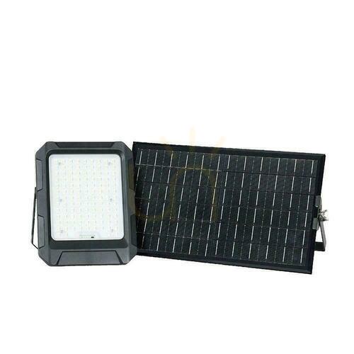 Kontrollera V-TAC Solar LED-projektor 15W Fjärrkontroll, AUTO, Timer, IP65 Svart VT-102W 4000K 1800lm
