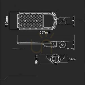 V-TAC SAMSUNG CHIP LED-gatuarmatur med styrning och ljussensor 100W 120Lm/W VT-139ST-S 4000K 11480lm 5 års garanti small 9