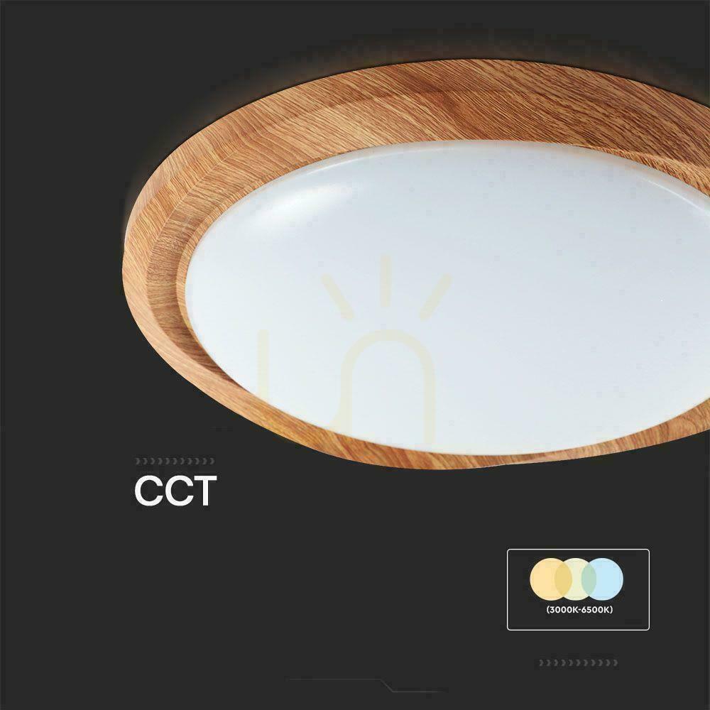 Display Plafond V-TAC 60W WOOD fi.49cm CCT Pilot TIMER VT-8559 3000K-6500K 6000lm Plafond V-TAC 60W WOOD fi.49cm CCT Pilot TIMER VT-8559 3000K-6500K 6000lm