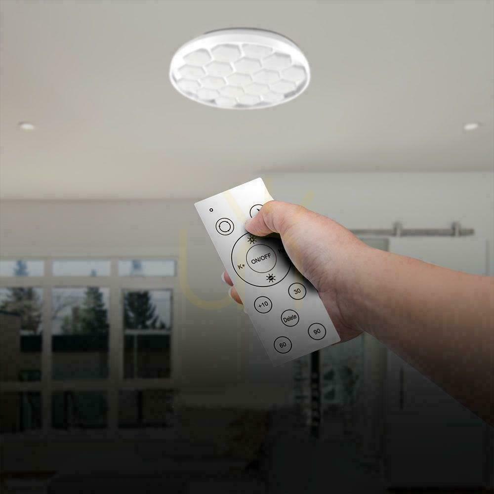 Utsikt Plafond V-TAC 60W BEEHIVE fi.49cm CCT Pilot TIMER VT-8569 3000K-6500K 6000lm Plafond V-TAC 60W BEEHIVE fi.49cm CCT Pilot TIMER VT-8569 3000K-6500K 6000lm
