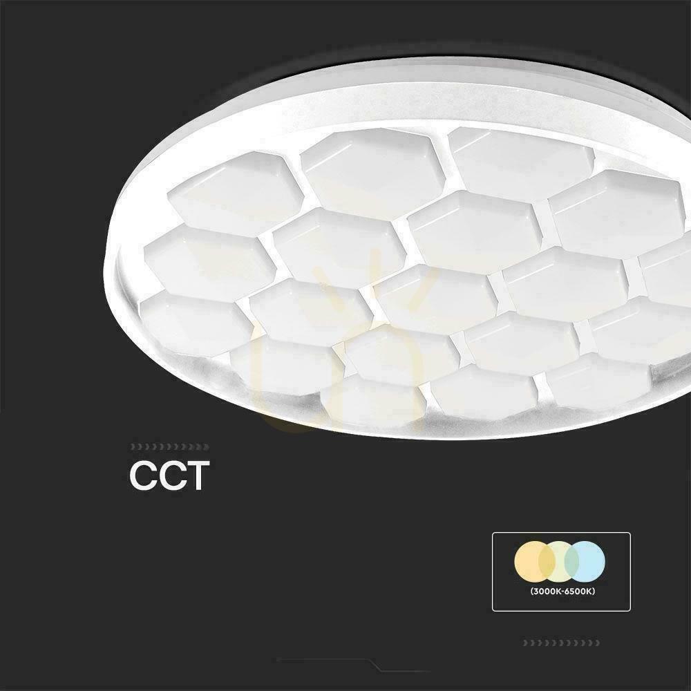 Display Plafond V-TAC 60W BEEHIVE fi.49cm CCT Pilot TIMER VT-8569 3000K-6500K 6000lm Plafond V-TAC 60W BEEHIVE fi.49cm CCT Pilot TIMER VT-8569 3000K-6500K 6000lm