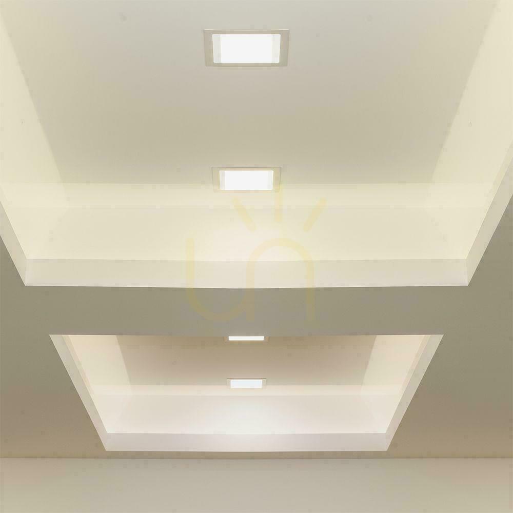 Utsikt V-TAC 3W LED SAMSUNG CHIP infälld panel fyrkantig 90x90mm VT-61003SQ-S 3000K 330lm V-TAC 3W LED SAMSUNG CHIP infälld panel fyrkantig 90x90mm VT-61003SQ-S 3000K 330lm