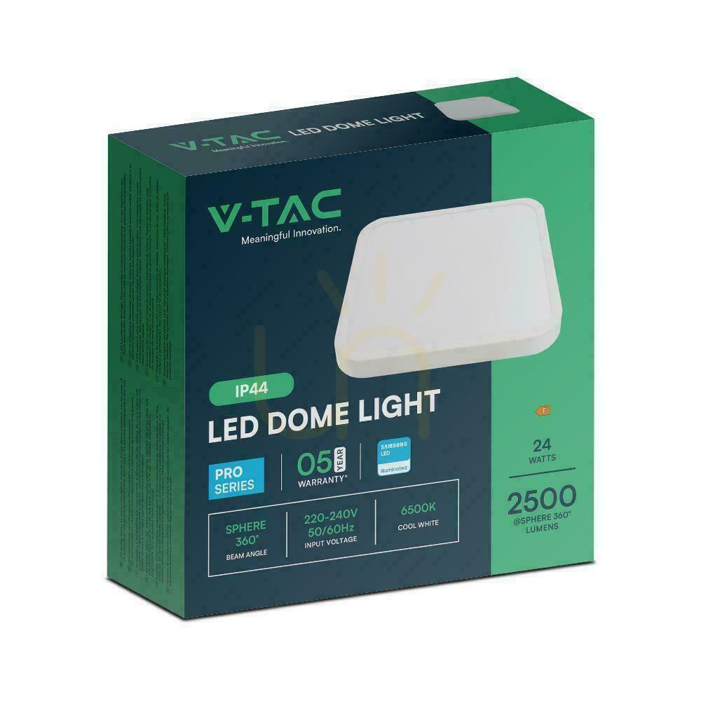 Förhandsvisning Plafond V-TAC 24W LED SAMSUNG CHIP Square 29x29cm Ytmonterad IP44 Vit VT-8624 6500K 2500lm 5 års garanti Plafond V-TAC 24W LED SAMSUNG CHIP Square 29x29cm Ytmonterad IP44 Vit VT-8624 6500K 2500lm 5 års garanti