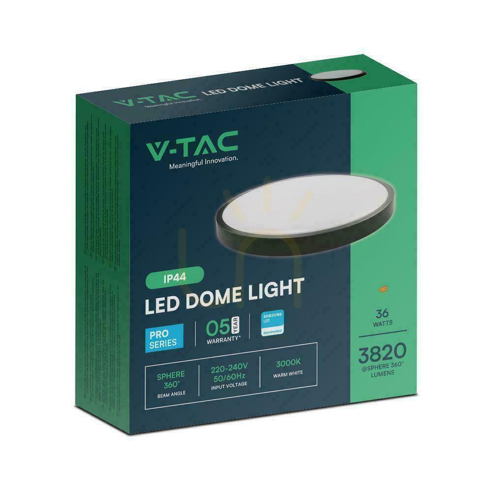 Förhandsvisning Plafond V-TAC 36W LED SAMSUNG CHIP Rund 35cm Ytmonterad IP44 Svart VT-8630B 6500K 3820lm 5 års garanti Plafond V-TAC 36W LED SAMSUNG CHIP Rund 35cm Ytmonterad IP44 Svart VT-8630B 6500K 3820lm 5 års garanti