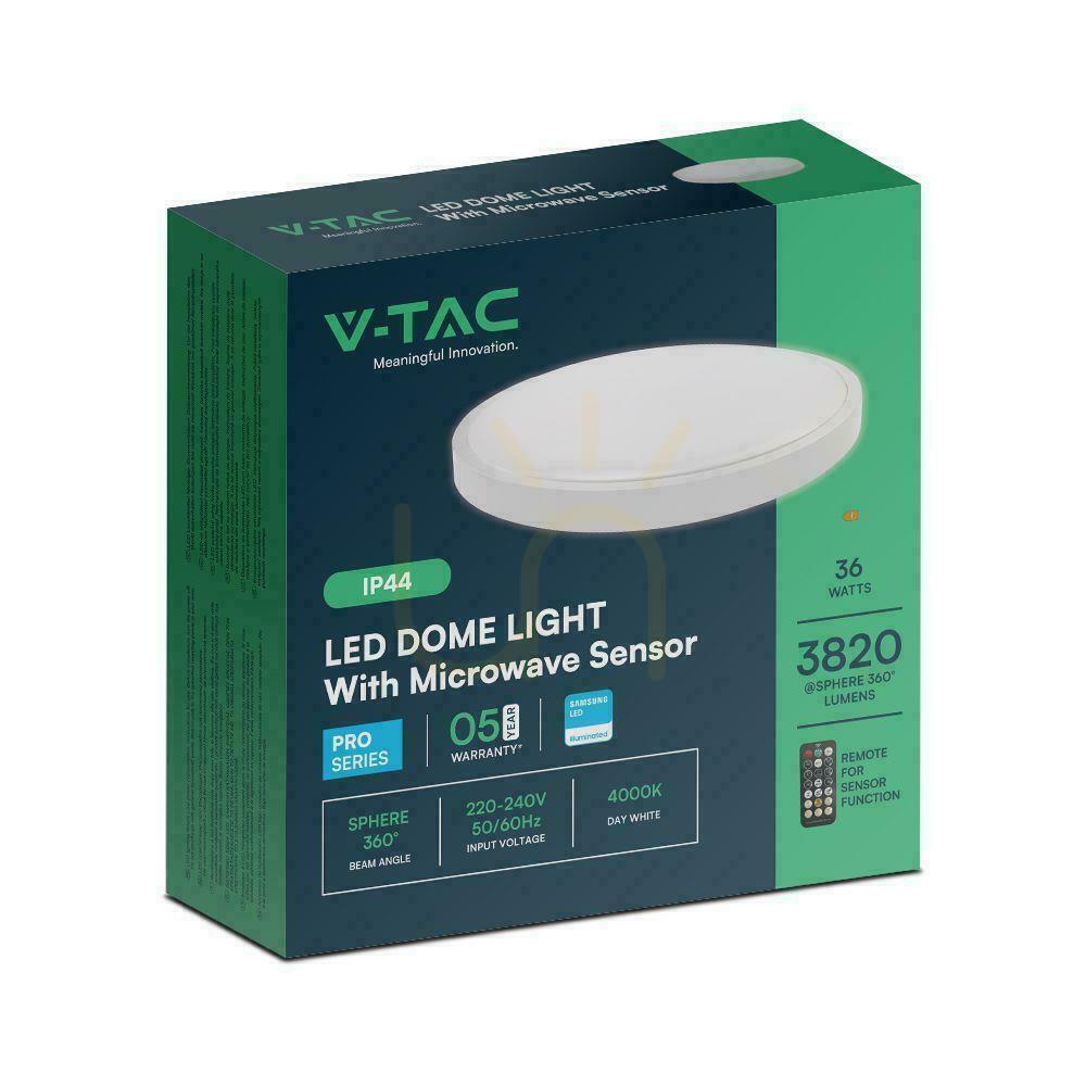 Förhandsvisning Plafond V-TAC 36W LED SAMSUNG CHIP Rund 42cm Utanpåliggande Pilot Rörelsesensor IP44 Vit VT-8630S 4000K 3820lm 5 års garanti Plafond V-TAC 36W LED SAMSUNG CHIP Rund 42cm Utanpåliggande Pilot Rörelsesensor IP44 Vit VT-8630S 4000K 3820lm 5 års garanti
