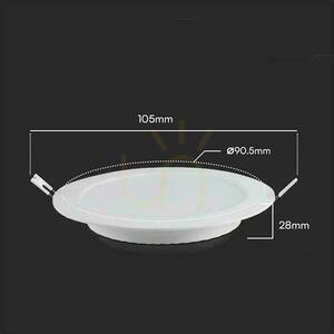 Rund infälld LED-panel V-TAC VT-61003RD-S 3W 3000K 330lm vit, Samsung-chip small 3