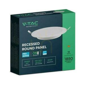 V-TAC 18W LED SAMSUNG CHIP Infälld panel rund 220x28mm VT-61018RD-S 3000K 1850lm 5 års garanti small 4