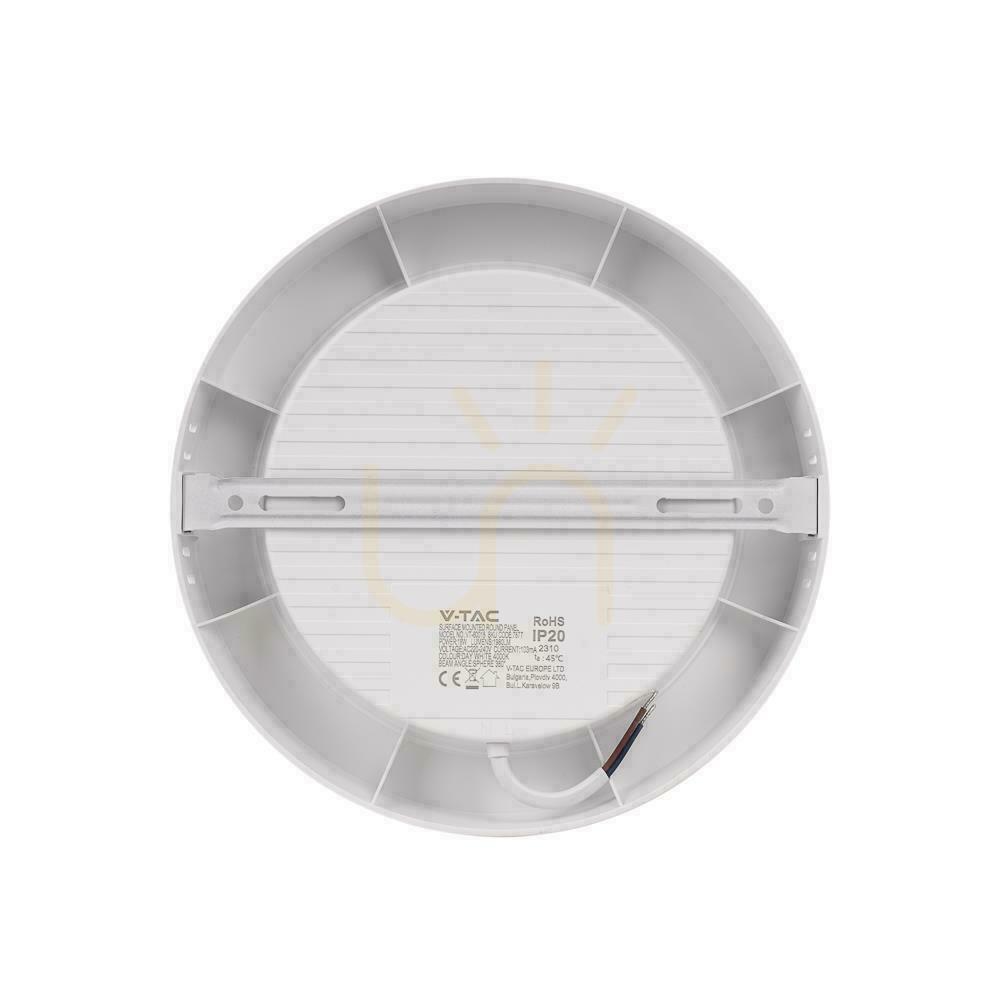 Utsikt Ytpanel V-TAC 12W LED SAMSUNG CHIP Rund 167x30mm VT-60012RD-S 3000K 1200lm 5 års garanti Ytpanel V-TAC 12W LED SAMSUNG CHIP Rund 167x30mm VT-60012RD-S 3000K 1200lm 5 års garanti