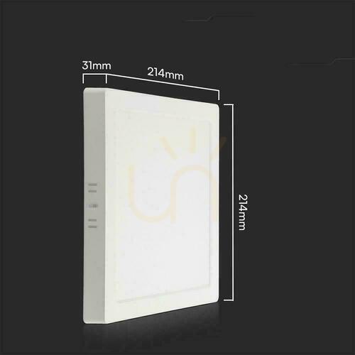 Kontrollera V-TAC 18W LED SAMSUNG CHIP Surface Panel Square 214x214mm VT-60018SQ-S 6500K 1850lm