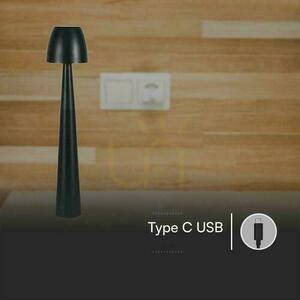 V-TAC 3W LED 37cm skrivbordslampa Nattlampa USB-laddning Dimbar Svart VT-75001 3000K-6000K 110lm. small 4