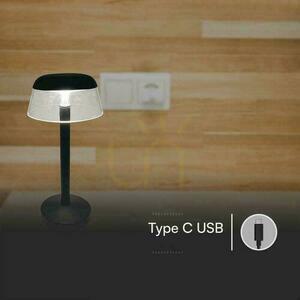 V-TAC 3W LED nattduksbordslampa 28cm USB-laddning Dimbar Svart VT-75002 3000K-6000K 110lm small 4