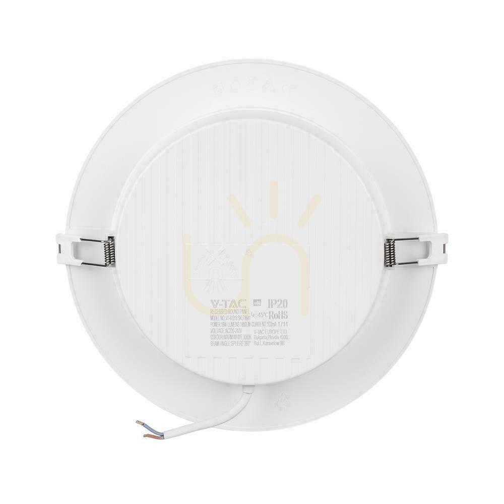 Förhandsvisning V-TAC 18W LED SAMSUNG CHIP Infälld panel rund 220x28mm VT-61018RD-S 6500K 1980lm 5 års garanti V-TAC 18W LED SAMSUNG CHIP Infälld panel rund 220x28mm VT-61018RD-S 6500K 1980lm 5 års garanti