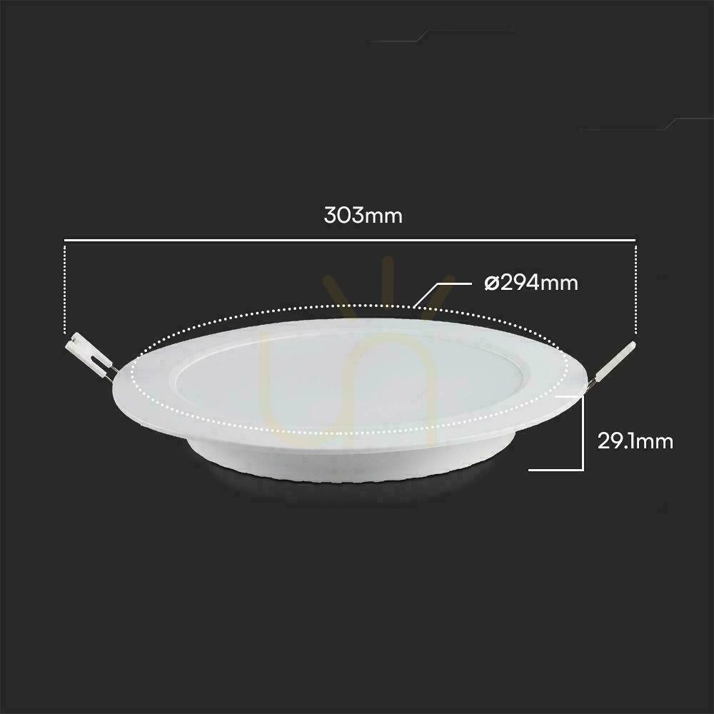 Display V-TAC 24W LED SAMSUNG CHIP Infälld panel rund 294x29mm VT-61024RD-S 3000K 2500lm 5 års garanti V-TAC 24W LED SAMSUNG CHIP Infälld panel rund 294x29mm VT-61024RD-S 3000K 2500lm 5 års garanti