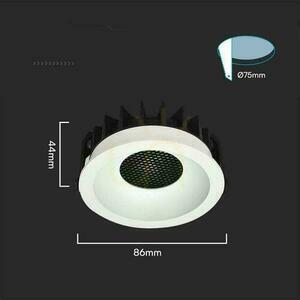 V-TAC LED Downlight 12W BRIDGELUX CHIP CCT Vit Raster Anti Glare Honeycomb VT-17012 3000K-4000K-6400K 1180lm small 4