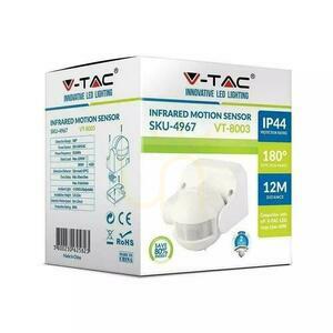Rörelsesensor 180st infraröd vit V-TAC VT-8003 small 4