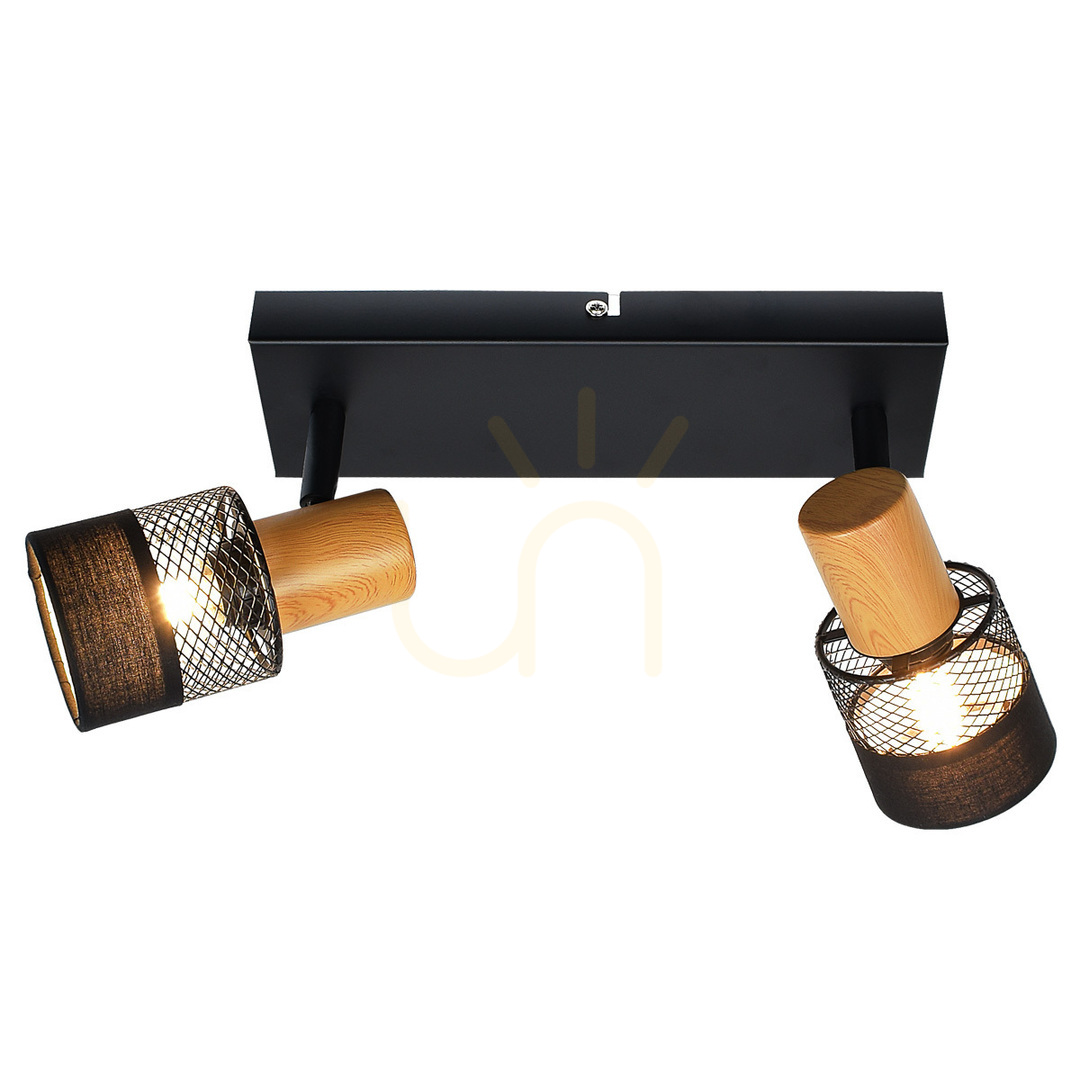 Kontrollera Spotlight Italux Coletta 2-ljus svart E14 retro SPL-90110-2 Spotlight Italux Coletta 2-ljus svart E14 retro SPL-90110-2