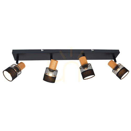 Kontrollera Spotlight Italux Coletta 4-ljus svart E14 retro SPL-90110-4