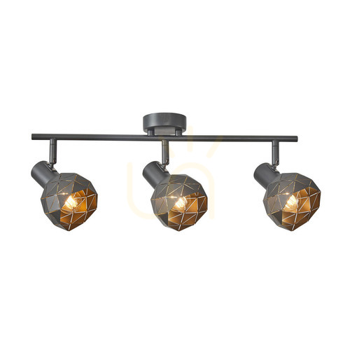 Kontrollera Grå-guldfärgad takspotlight Italux HARLEY SPL-3480-3-GR-GD 3×E14