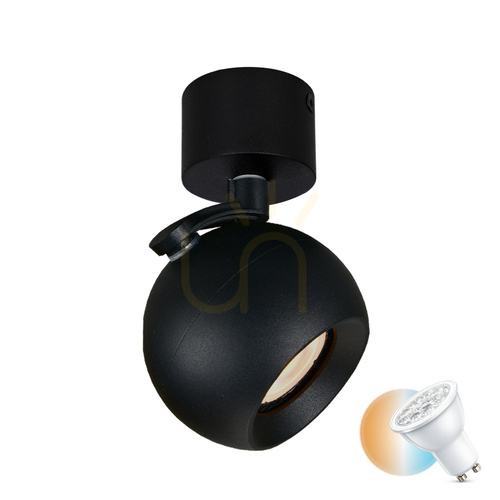 Kontrollera Italux Lafin svart takspot GU10, aluminium, 10 cm SPL-45379-1R-BK