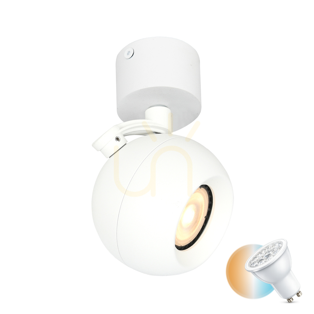 Kontrollera Spotlight Italux Vit GU10 LED Aluminium 10 cm SPL-45379-1R-WH Spotlight Italux Vit GU10 LED Aluminium 10 cm SPL-45379-1R-WH