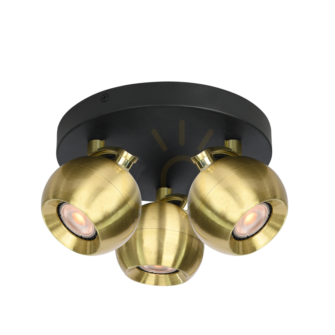 Kontrollera Spotlight Italux Lafin svart GU10 3-arm SPL-45379-3R-BK-GD Spotlight Italux Lafin svart GU10 3-arm SPL-45379-3R-BK-GD