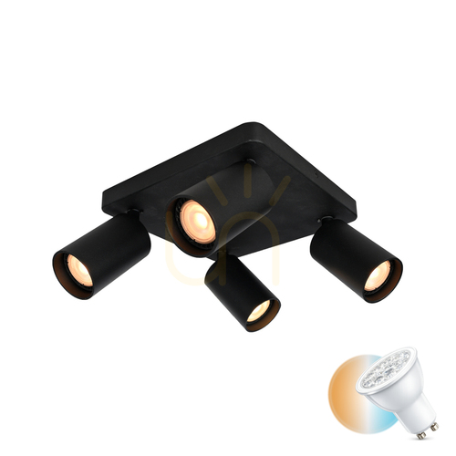 Kontrollera Spotlight Italux Nesto 4xGU10 svart aluminium SPL-23436-4S-BK
