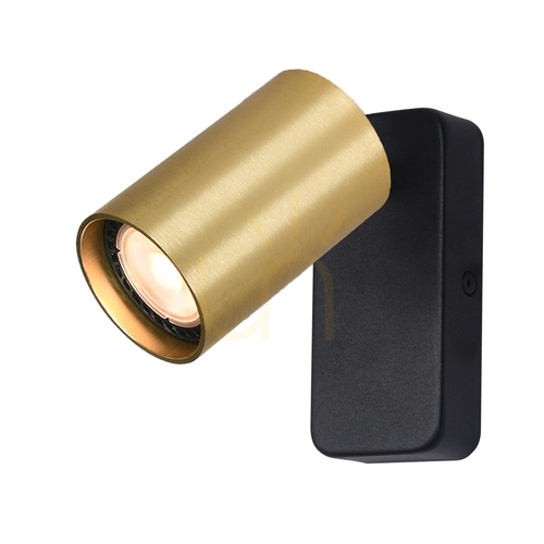 Kontrollera Italux svart GU10 vägglampa skans aluminium stål WL-23436-1-BK-GD