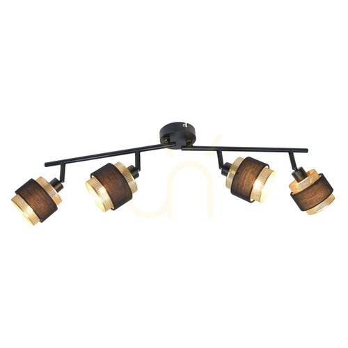 Kontrollera Spotlight Italux Renez 4xE14 Svart Metall 70 cm SPL-95820-4