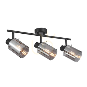 Italux Sardo takspotlight med 3 ljuskällor E14, svart med rökglas SPL-5581-3-BK-SG small 0