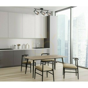 Italux Sardo takspotlight med 3 ljuskällor E14, svart med rökglas SPL-5581-3-BK-SG small 1