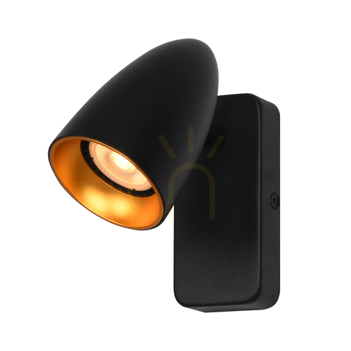 Kontrollera Vägglampa Italux Tino GU10 Svart LED Aluminium WL-36748-1R-BK-GD