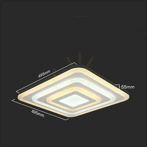 Kontrollera V-TAC 82W LED Dimbar takarmatur Vit Pilot SMART VT-7719 3000K-4000K-6000K 6700lm.