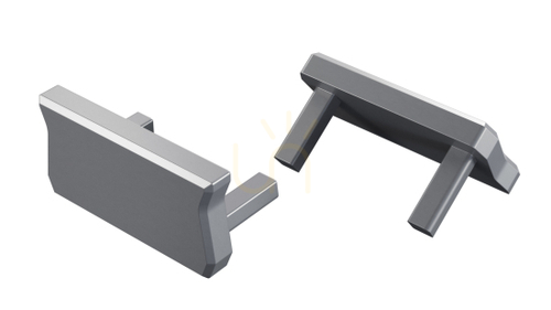 Kontrollera LUMINES atom ändlock i aluminium utan hål, silvereloxerat 12-1545-11
