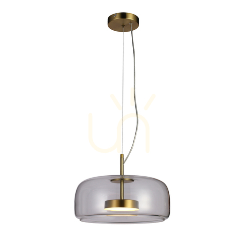 Kontrollera Italux LED pendellampa modern gyllene transparent 33 cm PND-17760B-BRSS-CL