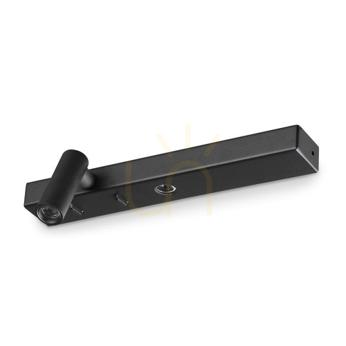 Kontrollera Vägglampa Ideallux BONNE NUIT svart LED 2 ljuspunkter 22 cm 336787