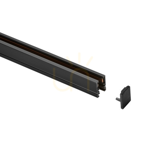 Kontrollera Ändkåpa Ideallux DEVA 332635 svart aluminium