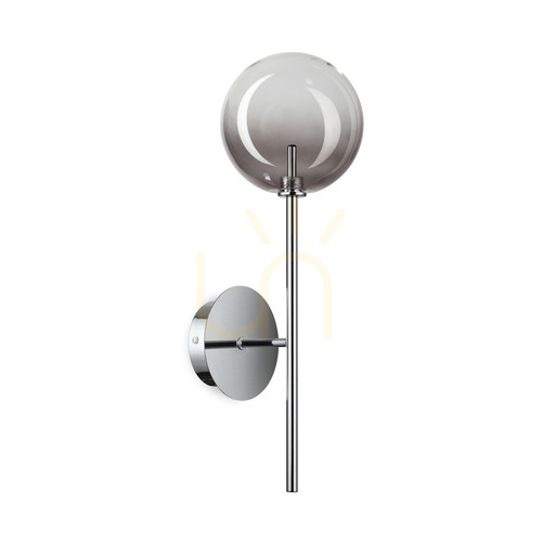 Kontrollera Vägglampa Ideallux Equinoxe 345338 krom/rökfärgat glas 45 cm