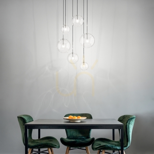 Kontrollera Taklampa Ideallux Equinoxe SP6 Fumé Sfumato krom glas 345413