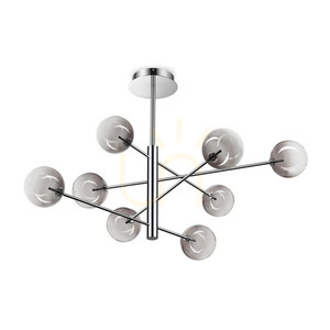 Taklampa Ideallux Equinoxe 345437 8-ljus krom glas Ø128 cm small 0