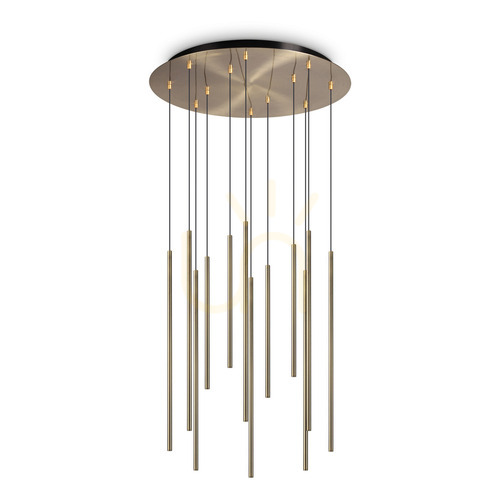 Kontrollera Pendellampa Ideallux LOOK mässing 12 ljus Ø60 cm LED 2700K 341101