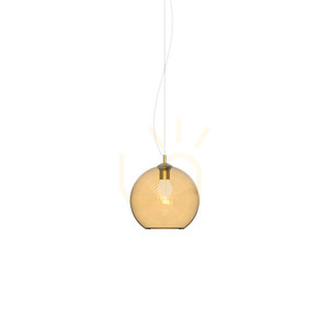 Taklampa Ideallux NEMO Amber bärnstensfärgat glas mässing Ø20 cm 339047 small 0