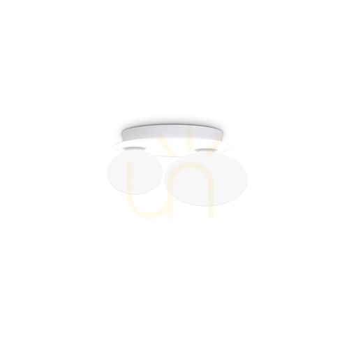 Kontrollera Plafond Ideallux NINFEA 327716 vit glas/metall 2xG9 Ø25 cm