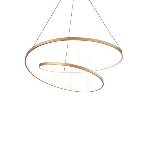 Kontrollera Pendellampa Ideallux OZ 342429 mässing Ø80 cm LED 2700K