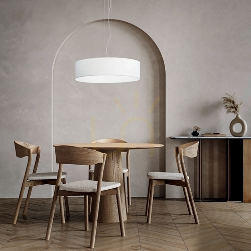 Kontrollera Lampskärm Ideallux SET UP Slim vit tyg Ø45 cm H14 345987