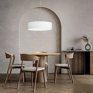 Lampskärm Ideallux SET UP Slim beige tyg Ø70 cm H18 cm 346014 small 1