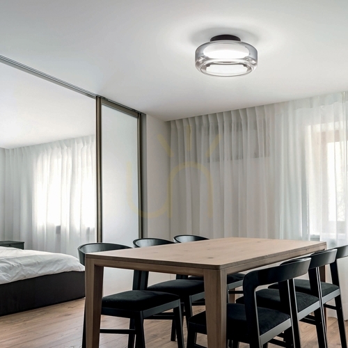 Kontrollera Plafond Ideallux TOPICO 333007 LED 12W svart glas Ø25 cm