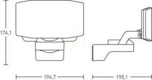 Steinel XLED Protect PIR 13,6W 3000K 1642lm IP54 IK03 230V antracit / plaststrålkastare utan sensor small 3