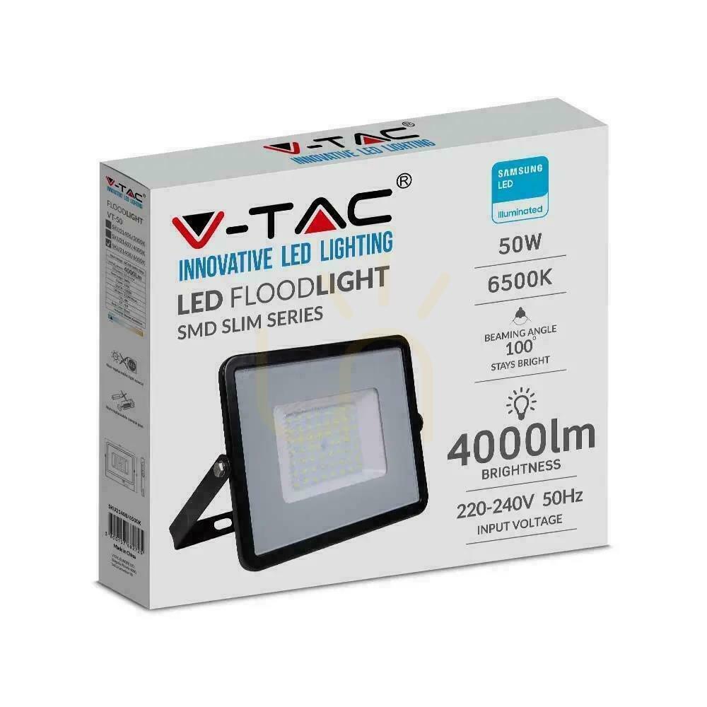 Visa V-TAC 50W SAMSUNG CHIP LED-projektor Svart VT-50 3000K 4000lm 5 års garanti V-TAC 50W SAMSUNG CHIP LED-projektor Svart VT-50 3000K 4000lm 5 års garanti