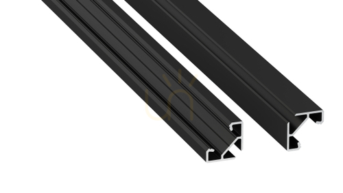 Kontrollera LED-profil LUMINES typ ajar svart anodiserad 1 m